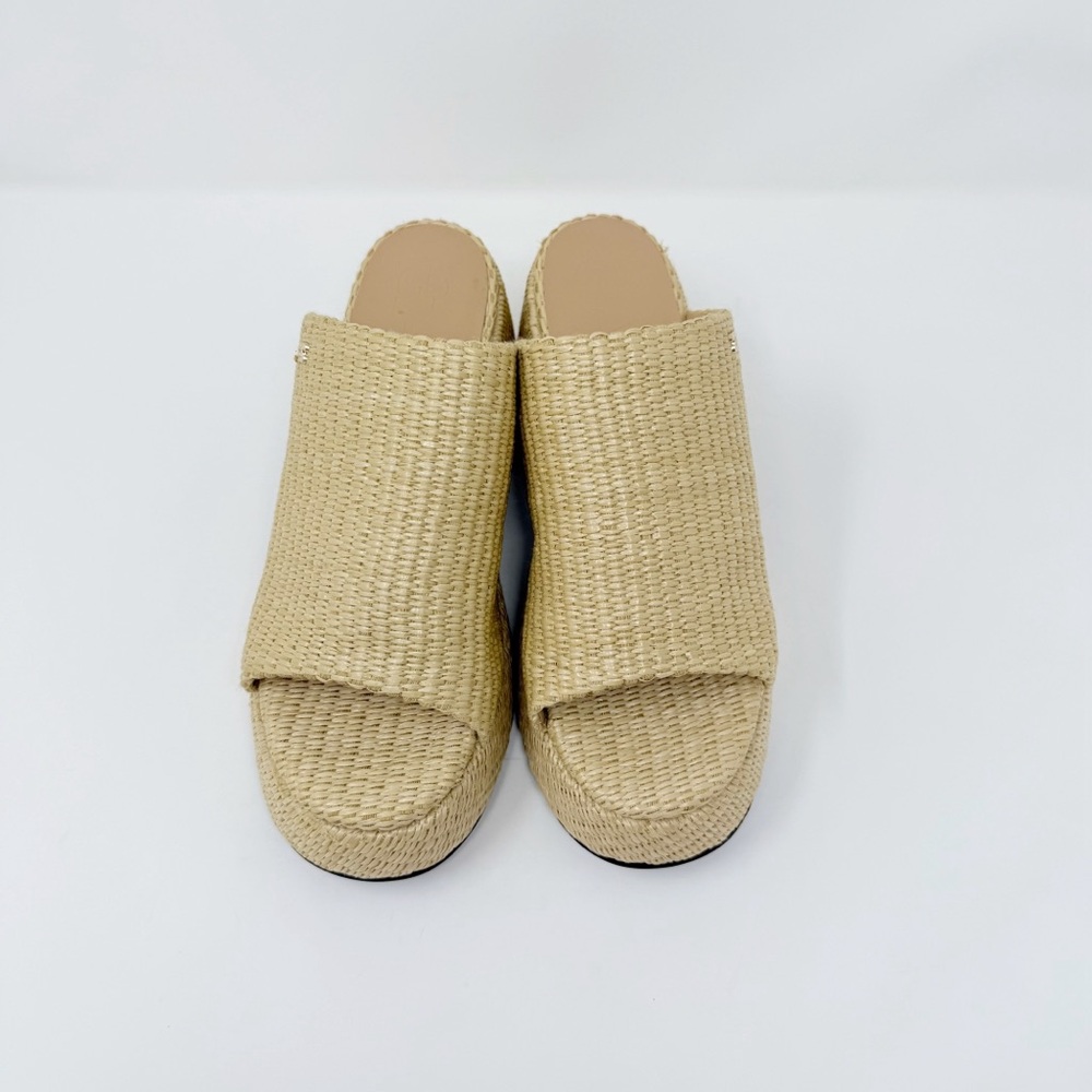 New Ganni Butterfly Raffia Platform Mules Natural Sz 9 - Picture 7 of 12